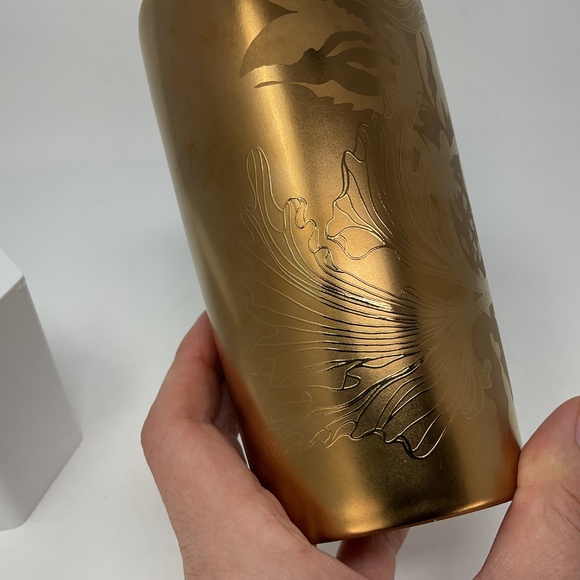 Starbucks 2022 Gold Mermaid Ceramic Travel Tumbler Cup with Lid - Picture 10 of 10